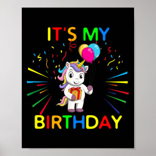Cute Birthday Unicorn Quote Poster