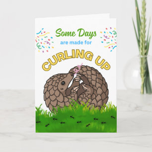 Cute Birthday with Pangolin Curled Up Ants Card