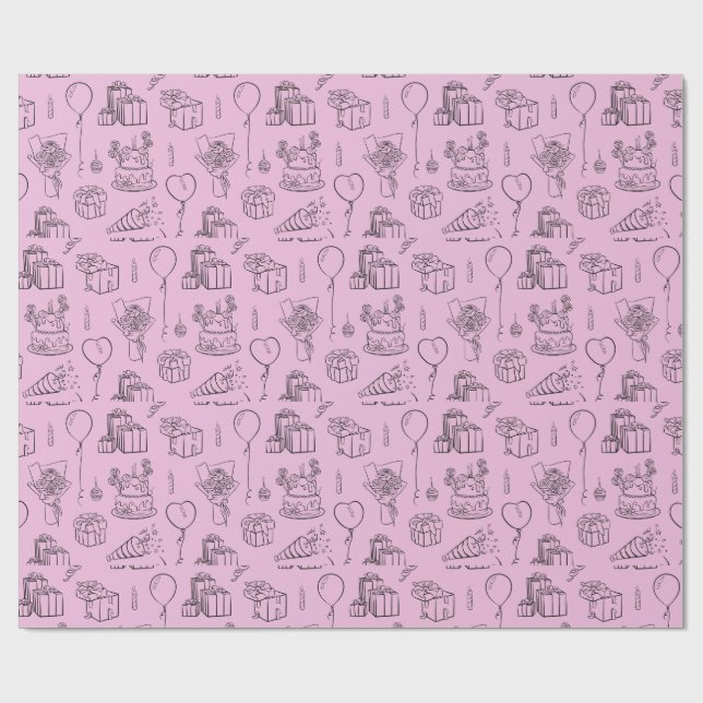 Cute Birthday Wrapper Wrapping Paper (Flat)