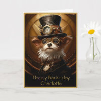 Cute Birthday Yorkie Steampunk Custom Name 110