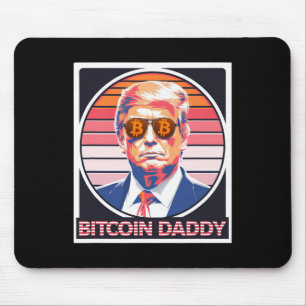 Cute Bitcoin Daddy Trump Crypto King Internet Mone Mouse Mat