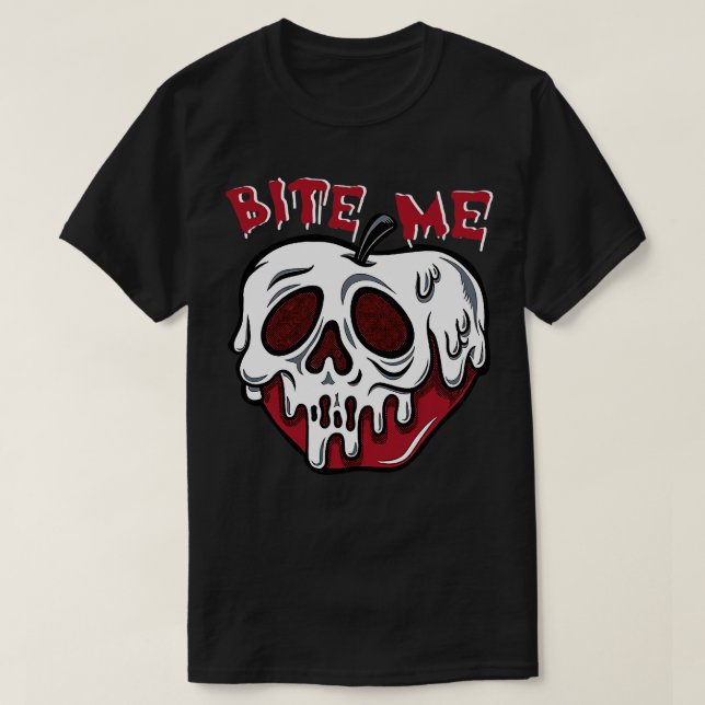 Cute Bite Me Poisoned Apple Horror Halloween Costu T-Shirt (Design Front)