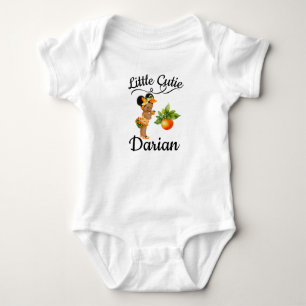 Cute Black A Little Cutie is on her way Baby Bodysuit