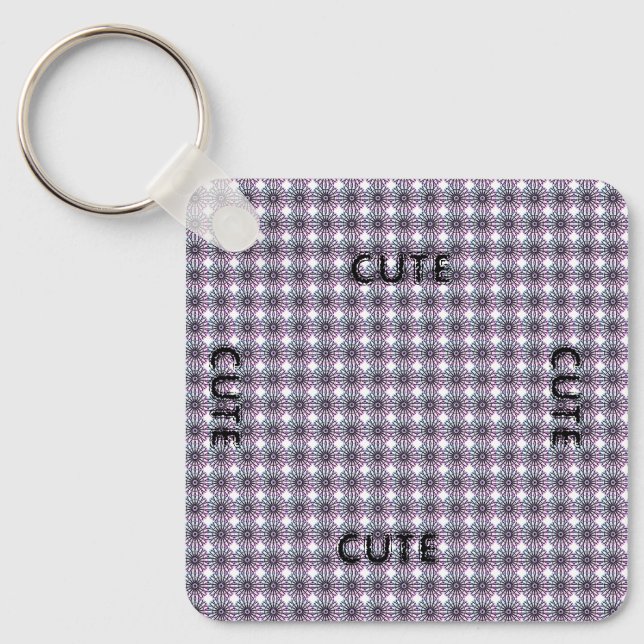 CUTE_ BLACK AND DARK PINK  KEYCHAIN (Front)