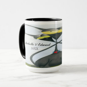 Cute Black and Grey Cat Cartoon Mug