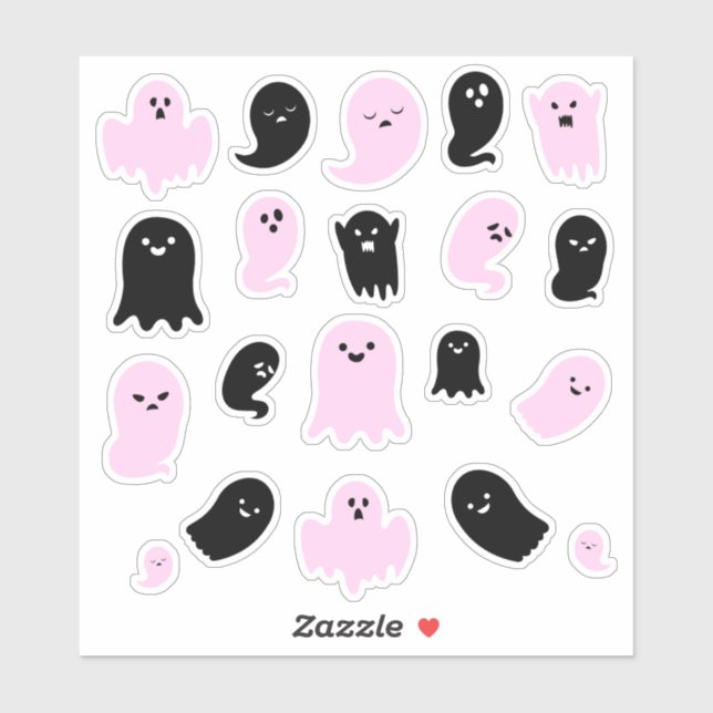 Cute black and pink ghosts  (Sheet)