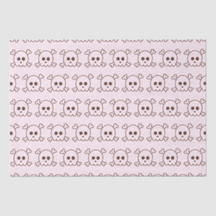Cute Black and Pink Skulls Pink Halloween Tissue Paper