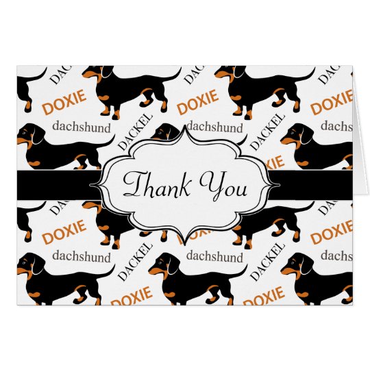 Cute Black and Tan Dachshund Pattern Card