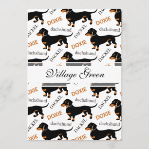 Cute Black and Tan Dachshund Pattern Invitation