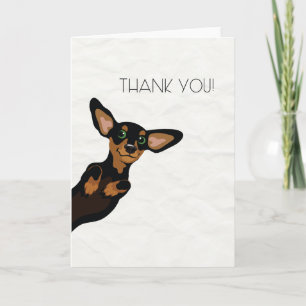 Cute black and tan Dachshund thank you card