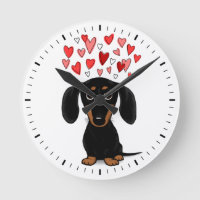 Cute Black and Tan Dachshund with Hearts