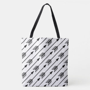Cute Black and White Arrows Pattern Tote Bag