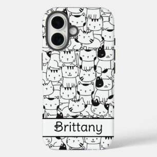 Cute Black And White Cats iPhone 16 Case