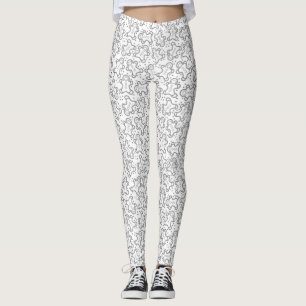 Cute Black and White Christmas Gingerbreads Leggings