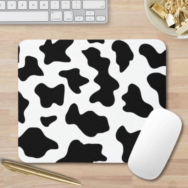 cute  black and white farm dairy cow print mouse mat (cute black and white farm dairy cow print mouse pad)