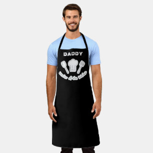 Cute Black and White  Fathers Day  Apron