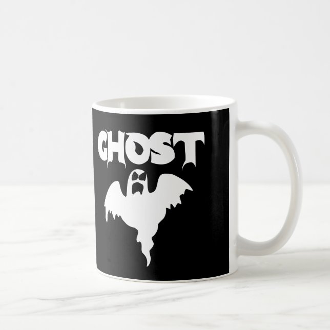 Cute Black And White Ghost Halloween Coffee Mug (Right)