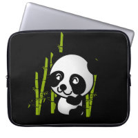 Cute black and white happy panda bear