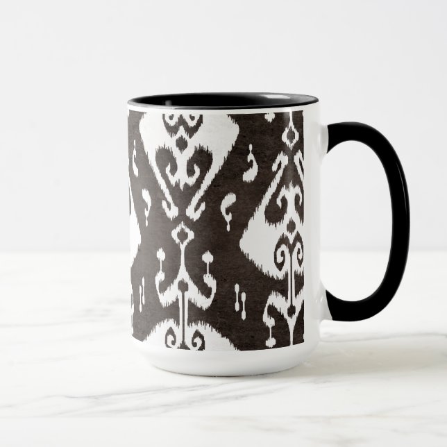Cute black and white ikat tribal patterns mug (Right)