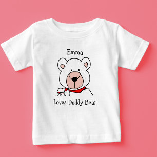 Cute Black and White Love Daddy Bear Baby T-Shirt