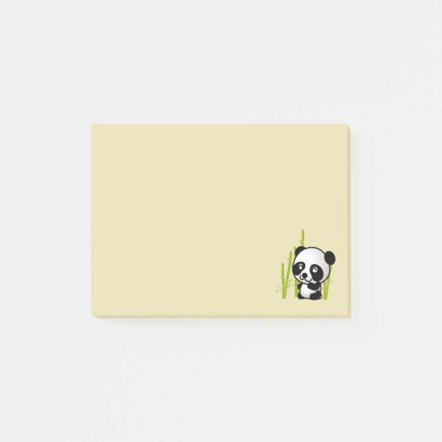 Cute black and white panda bear in a bamboo grove. post-it notes (Front)