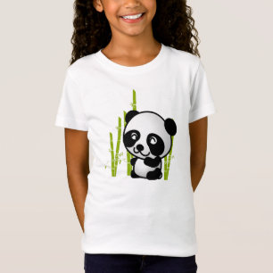 Cute black and white panda bear in a bamboo grove. T-Shirt