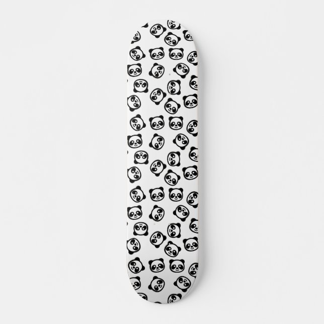 Cute Black and White Panda Cartoon Pattern Skateboard (Front)