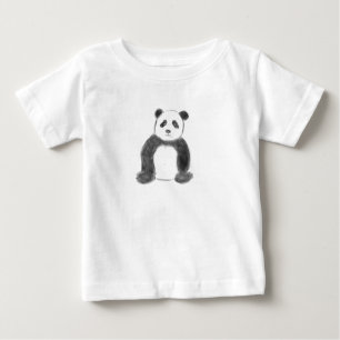 Cute black and white panda sketch baby T-Shirt