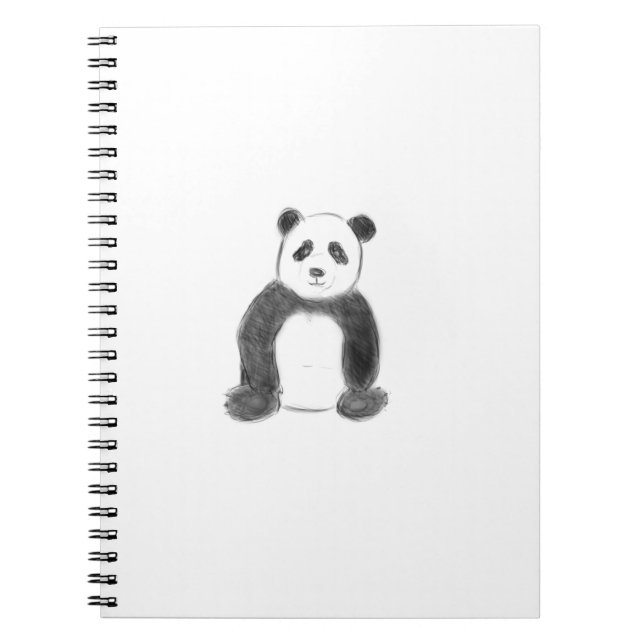Cute black and white panda sketch notebook (Front)