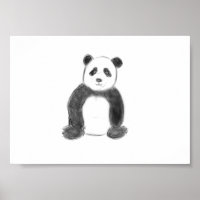 Cute black and white panda sketch