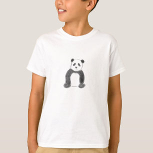 Cute black and white panda sketch T-Shirt
