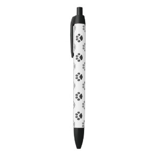 Cute Black And White Paw Prints Pattern Ink Pen