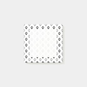 Cute Black And White Paw Prints Pattern Post-it Notes