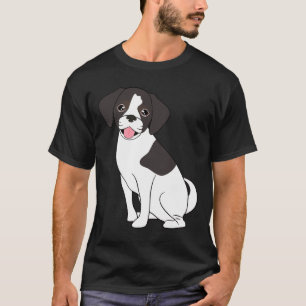 Cute Black And White Puggle Dog T-Shirt