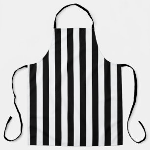 Cute Black and White Stripe Pattern Apron