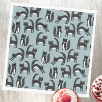 Cute Black and White Tuxedo Cat Pattern