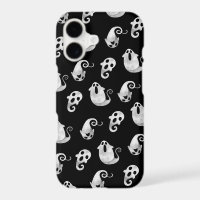 Cute Black and White Watercolor Ghosts Halloween