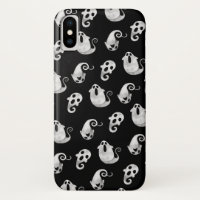 Cute Black and White Watercolor Ghosts Halloween