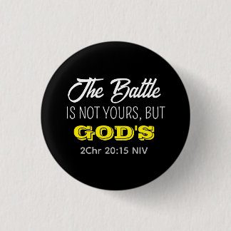 Cute Black and Yellow Bible Verse Christian Faith 3 Cm Round Badge