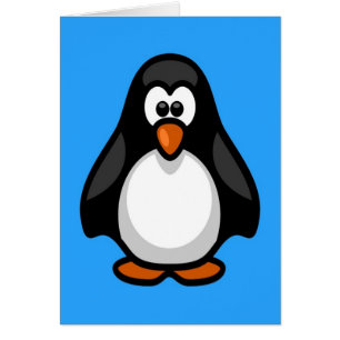 Cute black animated little penguin