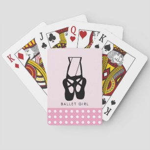 Cute Black Ballet Slippers En Pointe Ballet Girl Playing Cards