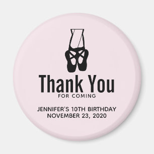 Cute Black Ballet Slippers En Pointe Birthday Magnet