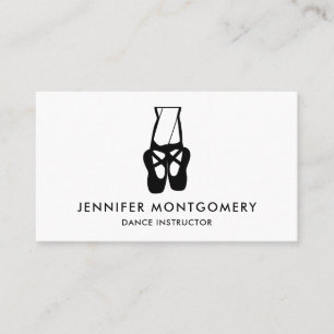 Cute Black Ballet Slippers En Pointe Business Card