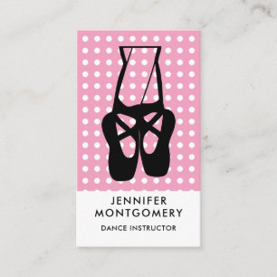 Cute Black Ballet Slippers En Pointe Business Card