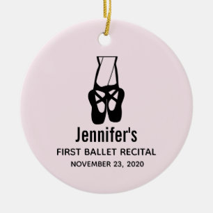Cute Black Ballet Slippers En Pointe Ceramic Tree Decoration