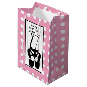Cute Black Ballet Slippers En Pointe Medium Gift Bag