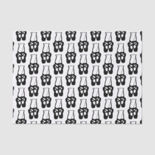 Cute Black Ballet Slippers En Pointe Pattern Tissue Paper