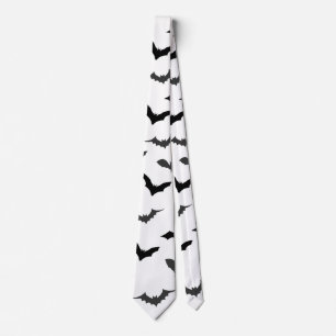 Cute Black Bats Pattern Halloween Tie
