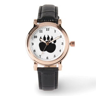 cute black bear paw ladies watch