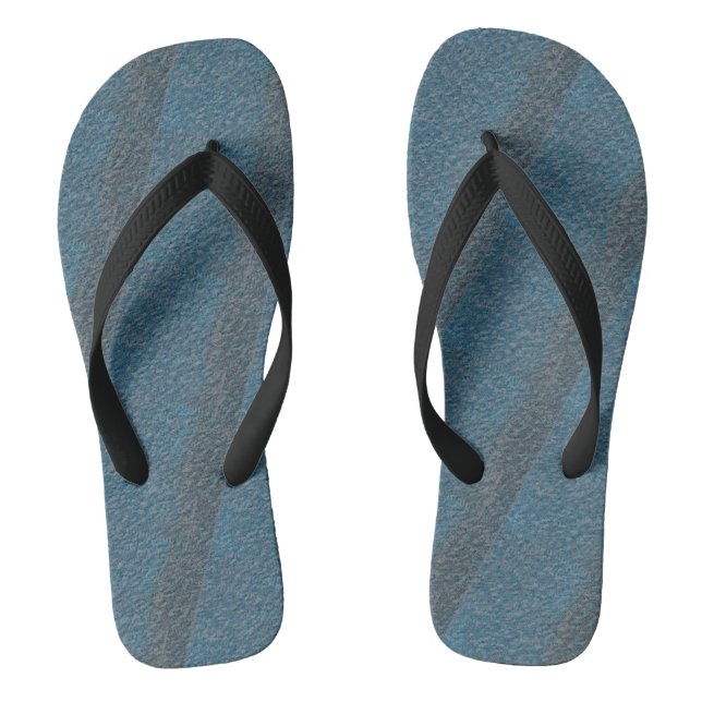 Cute Black Blue Modern Woman Flip Flops (Footbed)